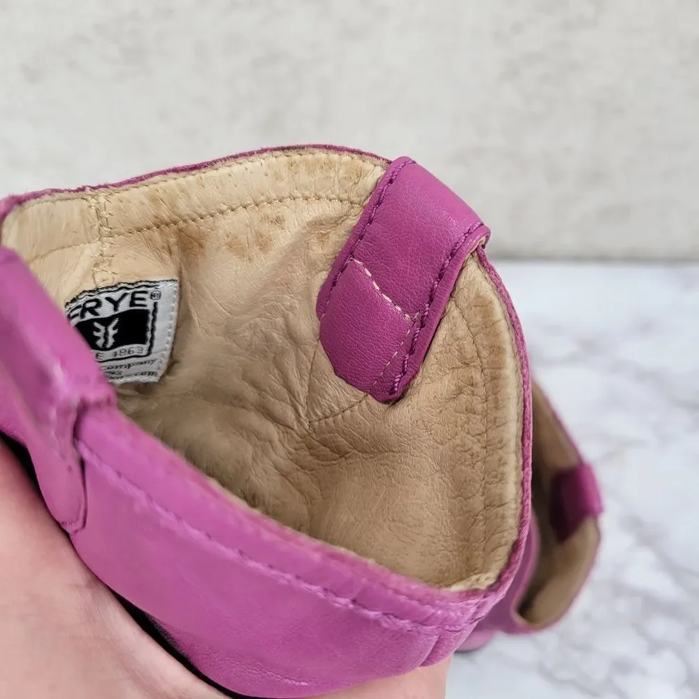 Frye Carson Shortie Youth 2 Purple Eggplant Leather Cowboy Cowgirl Boots